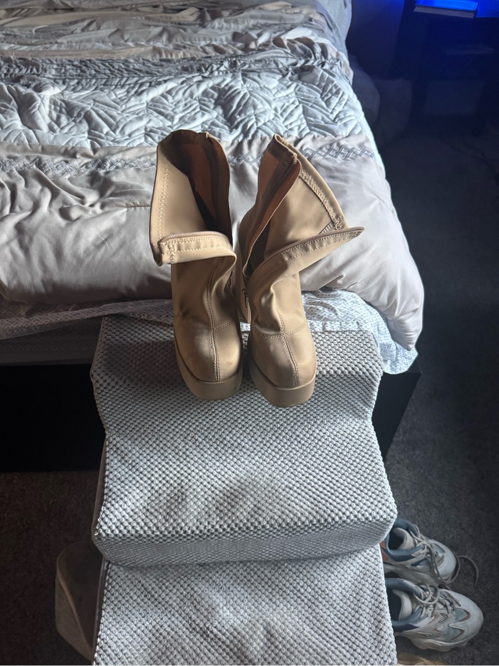Women’s Beige Platform Ankle Boots